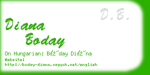 diana boday business card